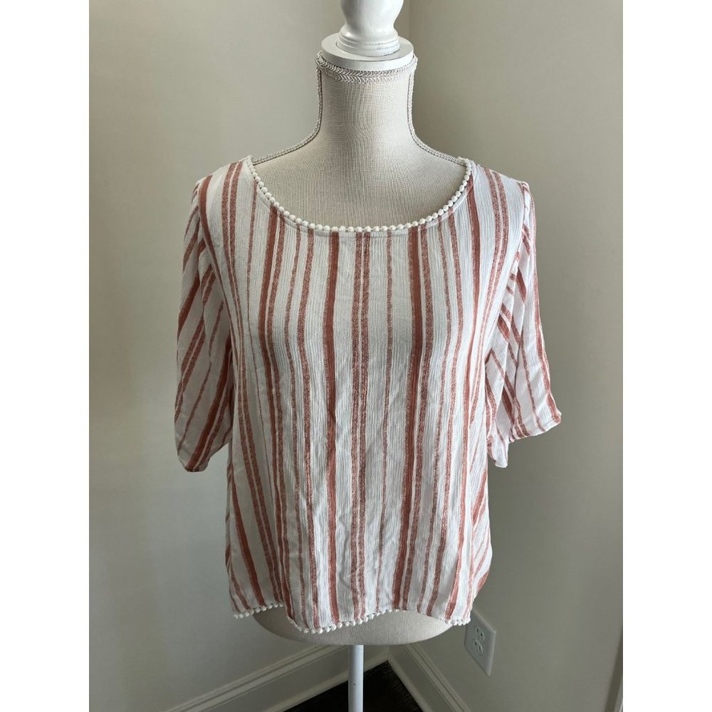 Supplies Striped Elbow Length Sleeve Size Medium
